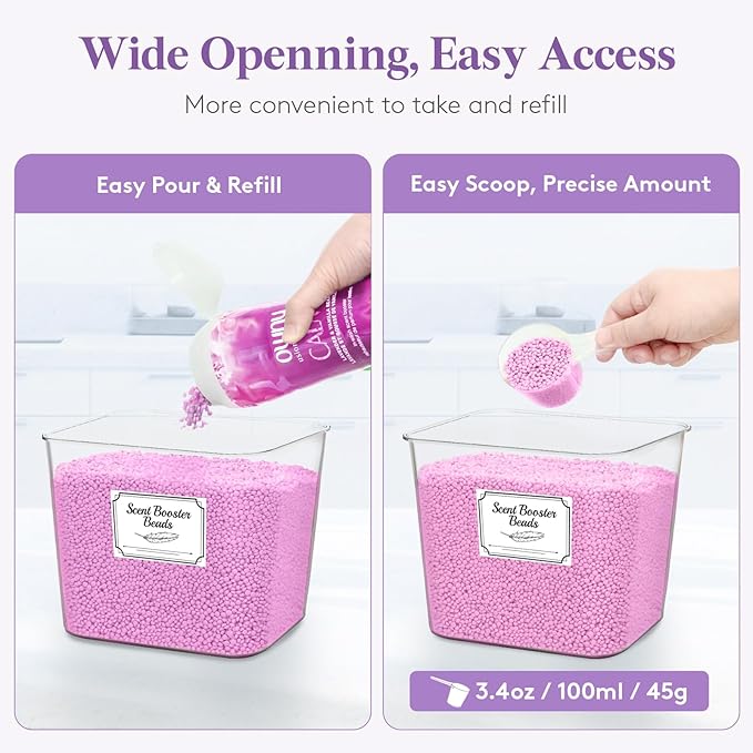 Lifewit Laundry Pods Container with Lid, Dryer Sheet Holder, Room Organization Storage for Coffee Pods Kcup Washing Powder, Scent Booster Beads, 2600 +2000ml/0.53+0.7gal，Natural,5 Pcs