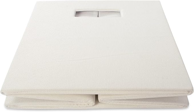 DII Poly-Cube Storage Collection Hard Sided, Collapsible Solid, Large, Off White (Pack of 2)