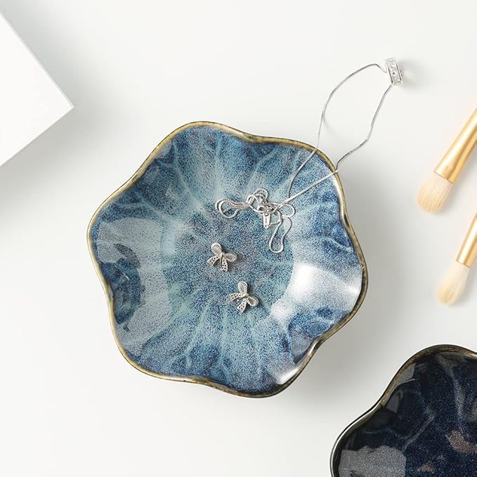 Jewelry Dish, Ceramic Trinket Tray, Small Ring Dish Holder, Key Bowl, Home Decoration for Friends Sisters Mother