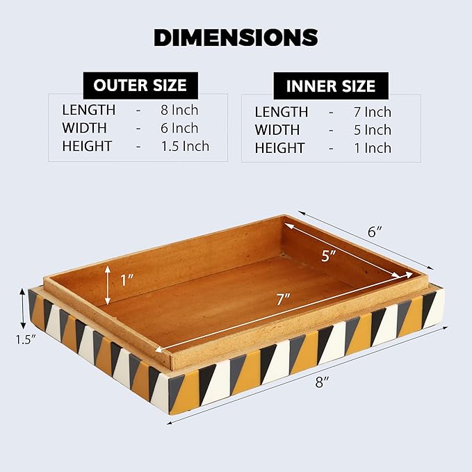 Handicrafts Home Decorative Storage Box with Lid – Black and White Decorative Box for Remote Controls, Slim Coffee Table Storage Box for Shelf, Desk & Living Room Decor – Puzzle Guild 8 x 6 x 1.5