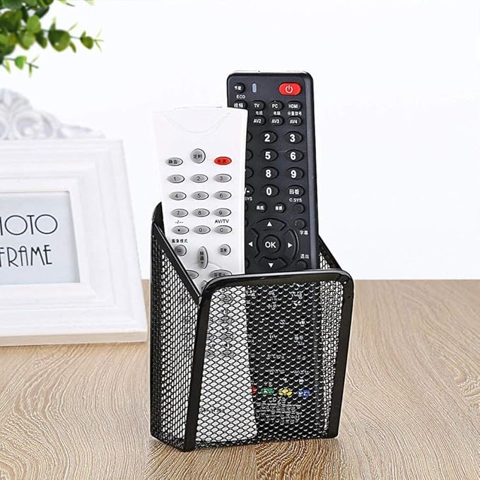 Wall Mount Metal TV Remote Control Mobile Phone Storage Holder Media Organizer Box