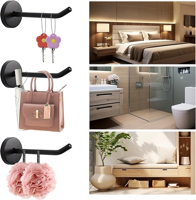 Stainless Steel Coat Hook, 2 Pack Long Wall Mounted Hooks 8 Inch (200mm), Heavy Duty Robe and Hat Hanger for Bedroom,Entryway, Kitchen, Garage Organizer