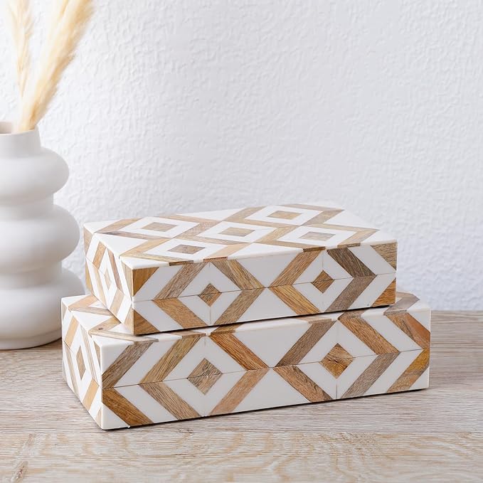 Handicrafts Home Decorative Box 8x6 â Photo Storage Box, Jewelry Organizer, Modern Decorative Storage Box with Lid, Bohemian Table DÃ©cor, Vintage Keepsake Box for Shelf or Coffee Table DÃ©cor