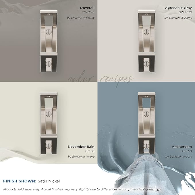 Amerock H37010G10 | Avid Double Prong Decorative Wall Hook | Satin Nickel Hook for Coats, Hats, Backpacks, Bags | Hooks for Bathroom, Bedroom, Closet, Entryway, Laundry Room, Office