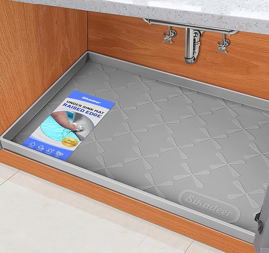 SIKADEER 31" x 19" Under Sink Mat Waterproof, Silicone Mat Kitchen Drawer Shelf and Cabinet Liner, Sink Protector for Kitchen Organizers and Storage, Boot Tray Pet Food Mats