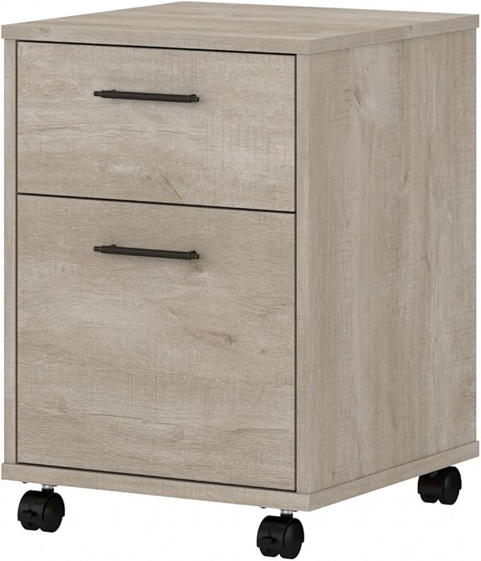 Bush Home Key West 2 Drawer Mobile File Cabinet, Rolling File Cabinet for Home Office