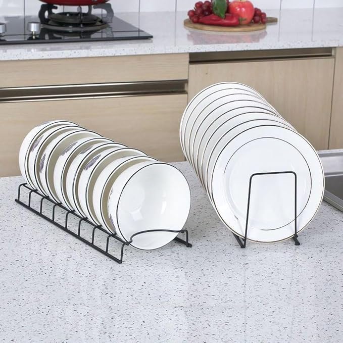 Small Dish Drainer,Stainless Steel Bowl Drying Rack for Kitchen Counter Organizer Storage, Storage Shelf, Black, Silver, DTB-200