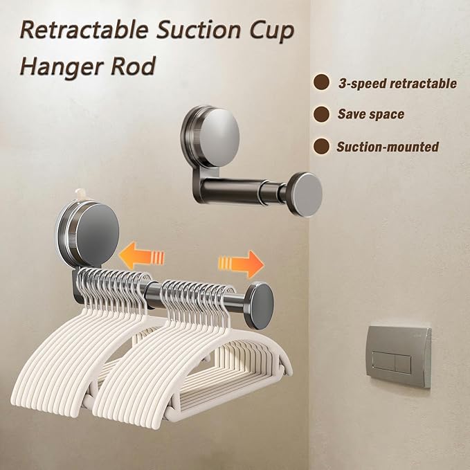Clother Hanger Storage Retractable Space Saving Clothes Hanger Storage Organizer No Drilling in Laundry Room