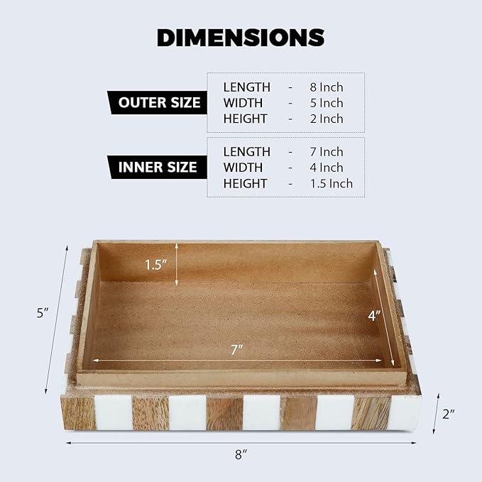Handicrafts Home Large Decorative Storage Box 12x6â Coffee Table Organizer Box, Modern Home DÃ©cor Accent, Keepsake Memory Box, Jewelry Storage Box, Boho Decorative Box with Lid for Shelf, Mantle Decor