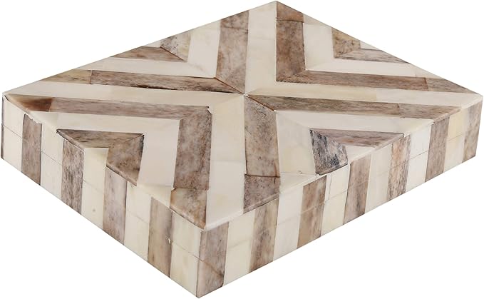 Handicrafts Home Decorative Keepsake Box 8x5 – Small Organizer Box with Lid, Boho Decorative Storage, Retro Memory Box, Unique Coffee Table Décor, Jewelry or Trinket Box, Modern Shelf Decorative Box