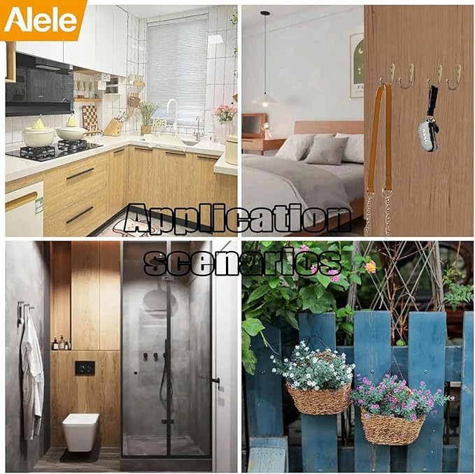12 Pack Bronze Coat Hooks Wall Mounted, Rustproof Zinc Alloy Metal Hooks for Hanging Coats, Heavy Duty Utility Key Holder Hooks with Screws for Bathroom, Entryway, Kitchen, Hat, Towel, Cup, Robe