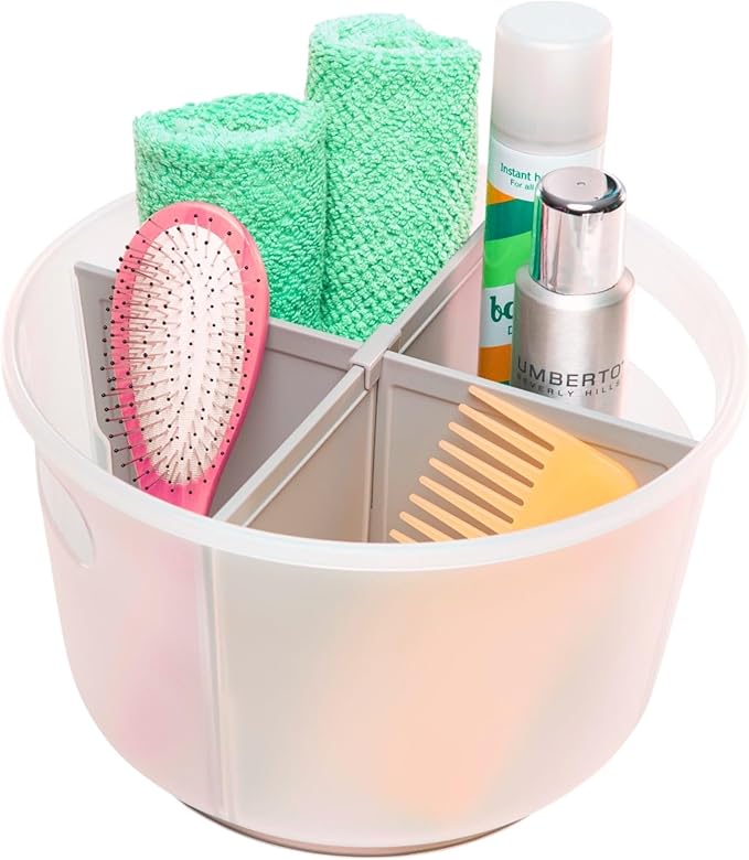 madesmart Deep Turntable, Under Cabinet Storage, for Cleaning Supplies, Undersink Storage, Sponges, Shampoos, Soaps, Toiletries, Dorm Laundry Kitchen Bottles & Bath, Grey