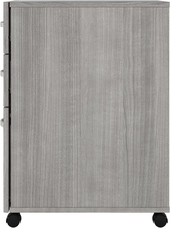 Bush Business Furniture Echo 3 Drawer Mobile File Cabinet in Gray Sand, Portable Document Storage Solution for Home and Professional Office