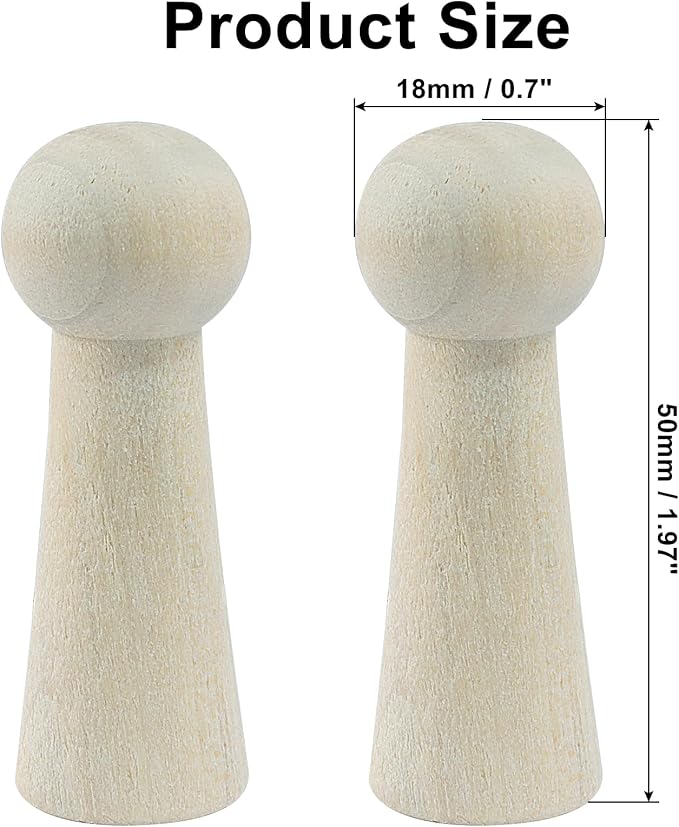 10Pcs Wooden Screw Hooks, Solid Wooden Wall Hooks Screw-On Coat Hooks, DIY Wood Coat Hooks for Hanging Jacket/Towel/Mug/Clothes Crafts(Style-2,Unpainted)