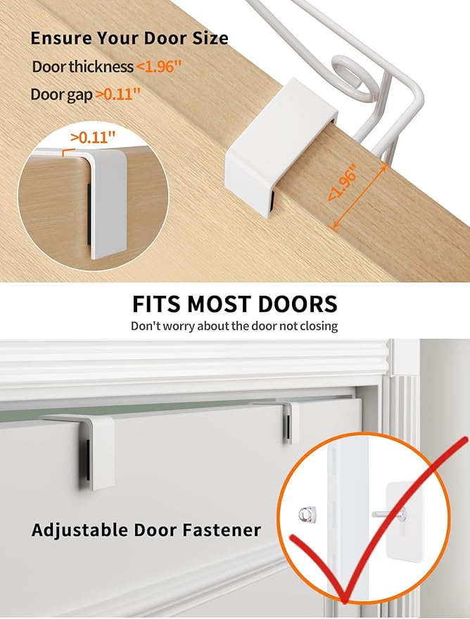 Over the Door Pantry Organizer, 9-Tier Pantry Organization and Storage for Kitchen, Metal Hanging Spice Rack Shelves Door for Home & Kitchen, Laundry Room Bathroom, White