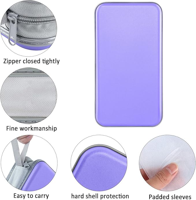 CD Case, Siveit DVD Case Holder 96 Capacity Hard Plastic CD DVD Disc Cases Storage Binder Wallet for Car Home Office Travel (Lavender)