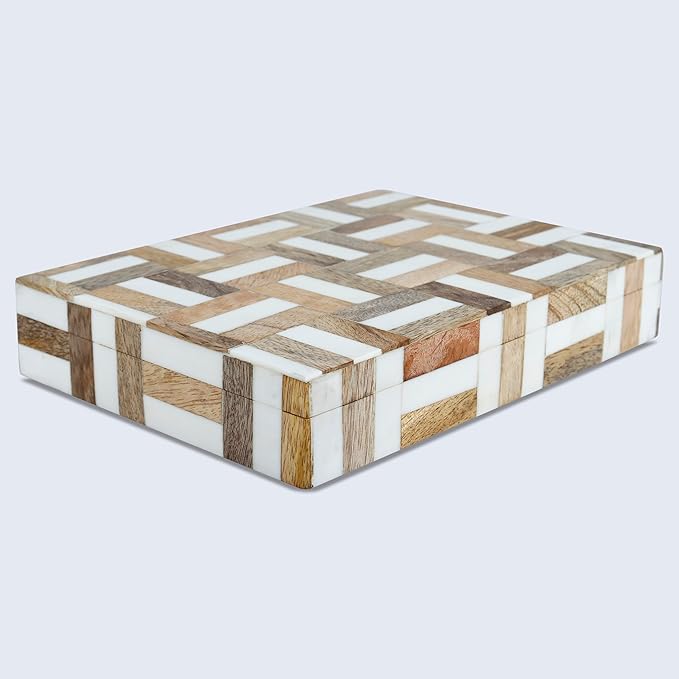Handicrafts Home Decorative Box 5x7 – Photo Storage Box, Jewelry Organizer, Modern Decorative Storage Box with Lid, Bohemian Table Décor, Vintage Keepsake Box for Shelf or Coffee Table Décor