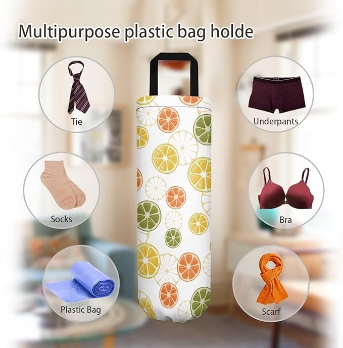 Pomelo Plastic Bag Holders Wall Mount Hanging Shopping Trash Bag Storage Organizer Grocery Bags 2PCS Hanging Plastic Bag Pouch for Home Office Kitchen