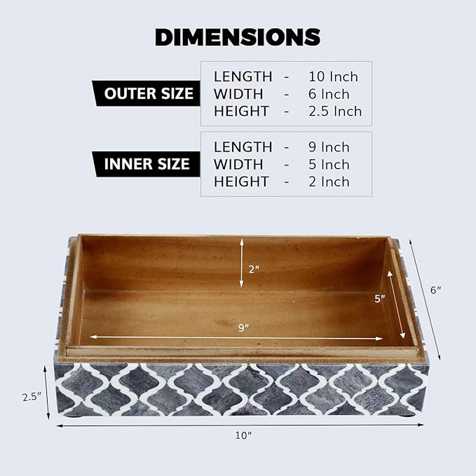 Handicrafts Home Decorative Storage Box 10x6 â Remote Organizer Box with Lid, Modern Decorative Keepsake Box, Boho Shelf DÃ©cor, Memory Box for Photos or Letters, Decorative Box for Table DÃ©cor