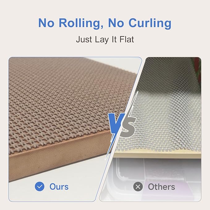 Shelf Liner Non Adhesive Cabinet and Drawer Liner,Upgrade Durable Folded Slip Great Grip Liners for Kitchen Cabinets, Storage, Desks, Dresser, 11.8 in x 9.8 ft, Wheat