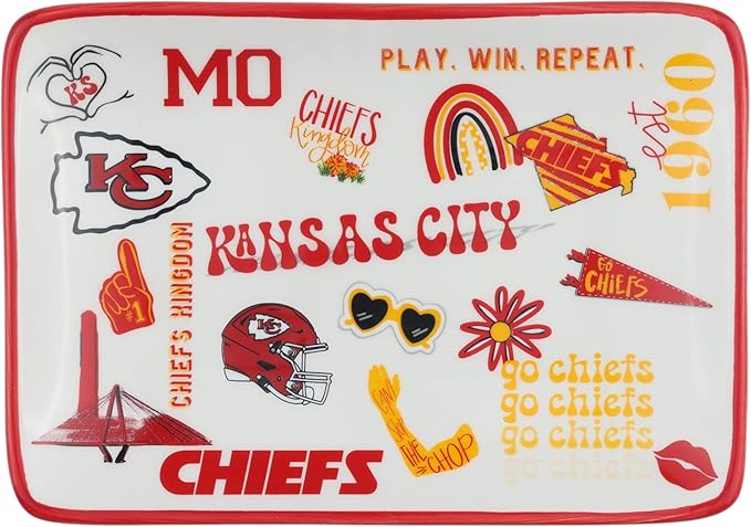 The Memory Company Officially Licensed NFL Team Spirit Ceramic Trinket Tray, Decorative Storage Catch-All, Home & Office Organizer, Gift for Football Fans