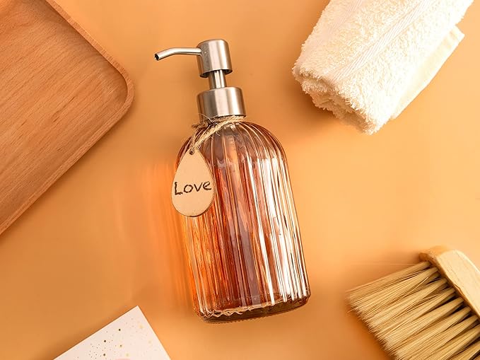 2025 Version soap Dispenser with Silicone Pad – Premium Quality – Dish Soap Dispenser, Hand Soap Dispenser – Rust Proof Stainless Steel Pump – Ideal for Kitchen Dish Soap, Bathroom Soap
