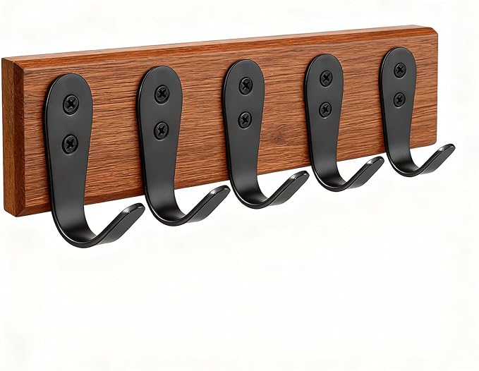 Stainless Steel Hooks for Hanging, Heavy Duty Hook, Wall Hooks Key Holder Wall Mount Hanger Coat Hook Garage Storage Screw Utility Hooks, 8 Pack (Black)
