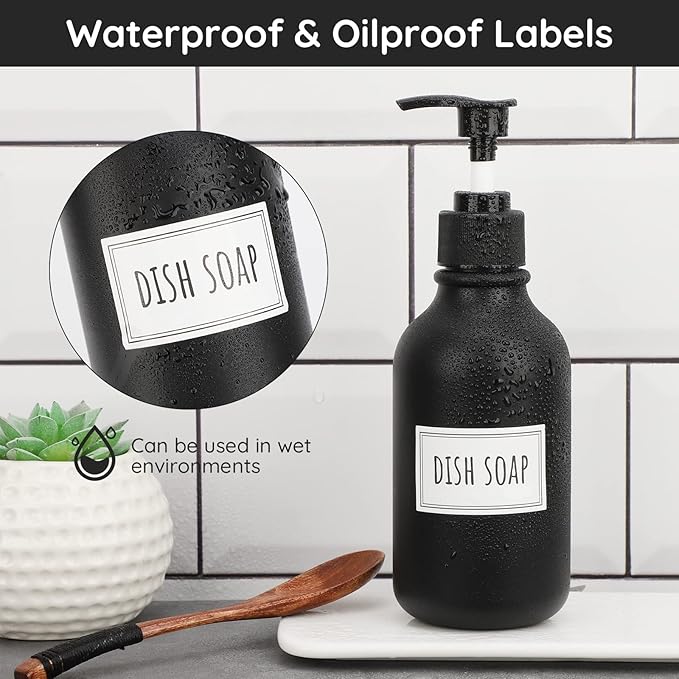 Segbeauty Waterproof Labels for Bottles, 36PCS Laundry Labels Bathroom Labels for Organizing, Self-Adhesive Removable Cleaning Label Soap Stickers for Bathroom Kitchen Laundry House Organization