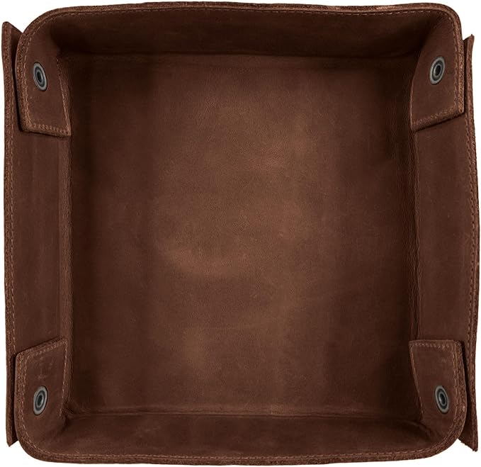 Hide & Drink, Leather Catchall Change Keys Coins Jewels Box Tray Big Storage, Handmade :: Swayze Suede