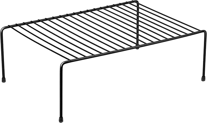 Kitchen Details Helper Shelf Organizer | Free Standing | Cabinet & Countertop Organizer | Dishes | Cups | Bowls | Large | Onyx