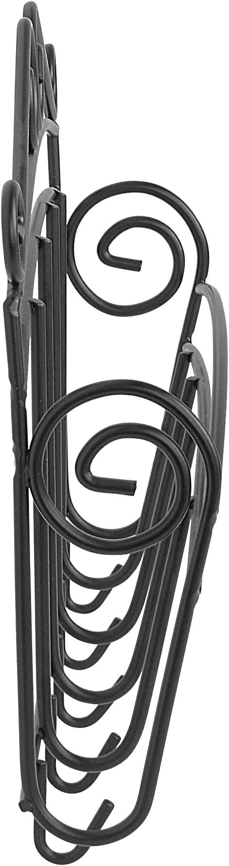 Spectrum Scroll Wall-Mounted Mail Organizer With Key Hooks, Wall Mount Entryway Organizer for Mail & Keys, Wall Letter Holder for Home & Office Organization, Black