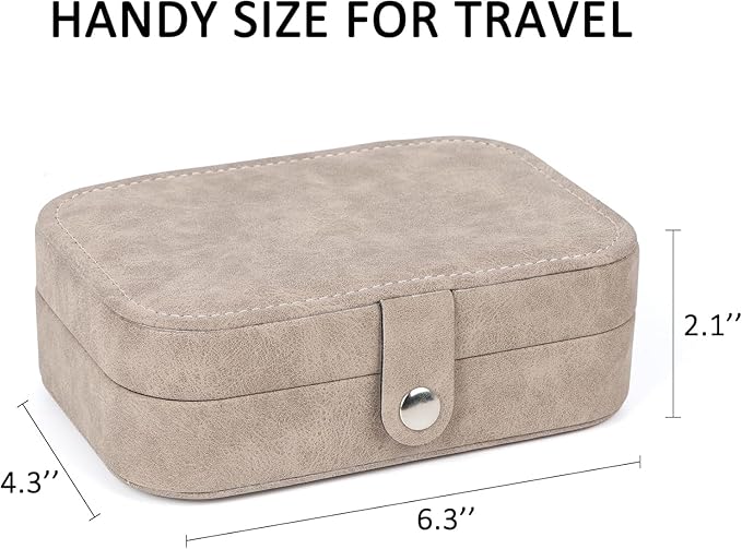 Travel Jewelry Box, Small Jewelry Organizer Boxes for Women Girls, Travel Jewelry Case Portable Jewelry Storage for Earrings, Ring, Necklaces, Bracelets - Brown