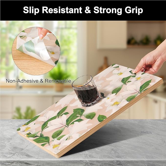 Cooyes Shelf Liner – Premium Non-Adhesive Cabinet & Drawer Liner for Kitchen – Waterproof Shelf Paper with Modern Pattern – Durable EVA Cabinet Mat – Easy to Cut （12" W x 360" L）