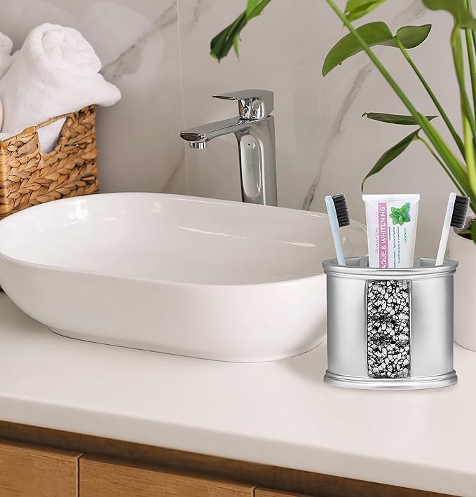 Popular Bath Silver Sinatra, Tooth Brush Holder