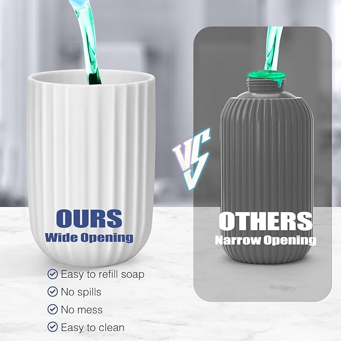 Automatic Soap Dispenser Liquid Touchless: 9oz Plastic White - Rechargeable Electric Smart 3-Level Adjustable Modern Auto Soap Dispenser - Bathroom Kitchen Hand Dish Lotion