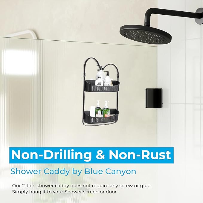 Shower Caddy Double Hanging Black