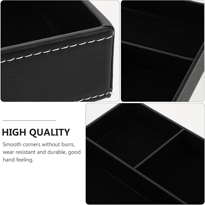 Cabilock Desktop Storage Box 12X7.87X1.69In with Separate Tray Jewelry Organizer Sundry Holder for Keys Accessories and Small Items
