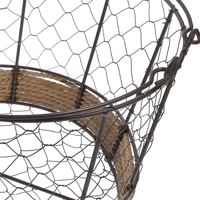 Cabilock Iron Wire Storage Basket Large round Wire Basket Metal Sundry Organizer for Kitchen Pantry Fruit and Vegetable Storage