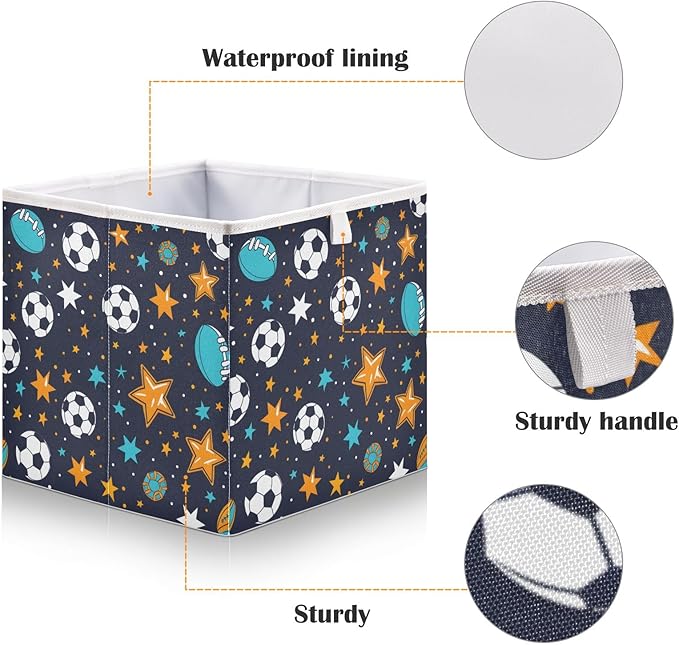 Ball and Star Closet Organizers Storage Cubes Storage Bins Shelf Baskets Containers for Home Room Office,Square