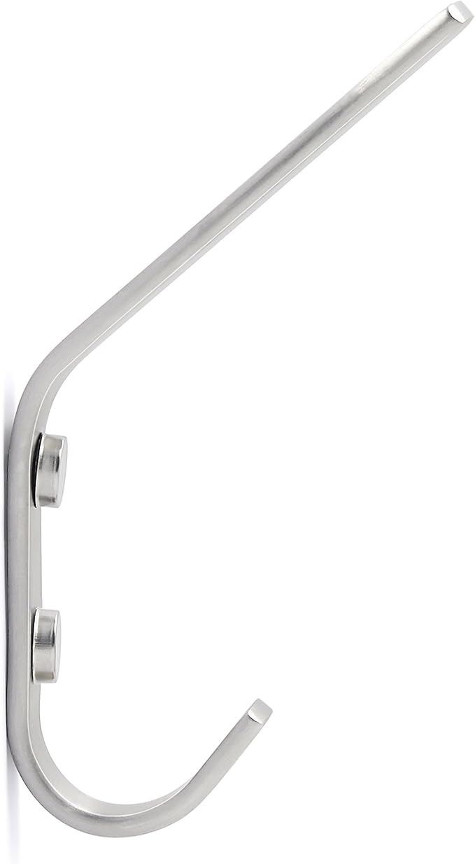 WEBI Coat Hook Wall Mounted - Heavy Duty Stainless Steel 304 Dual Wall Hook Rack – Double Prong Robe Hooks for Bathroom Kitchen Office Entryway Closet,Single Hook,5 Packs
