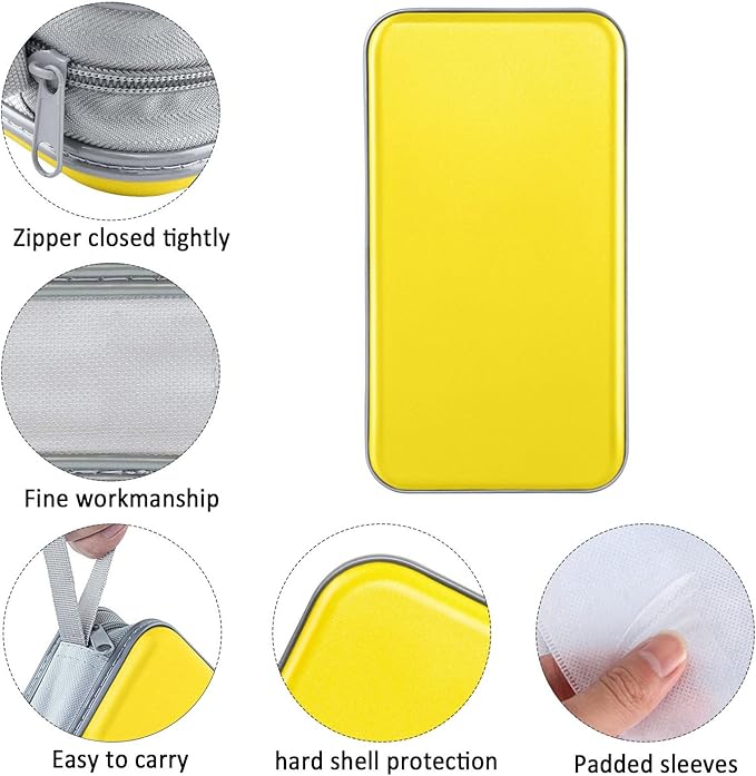 CD Case, DVD Case Holder 96 Capacity Hard Plastic CD DVD Disc Cases Storage Binder Wallet for Car Home Office Travel (Yellow)