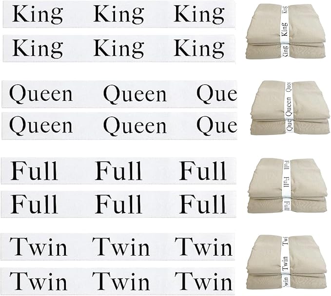8Pcs Bed Sheet Organizer Bands, Sheet Organizers and Storage Label Bands, Sheet Label Set Elastic Sheet Storage Linen Closet for Bedding Sheet Keeper Bedding Bands(Mix 8Pcs)