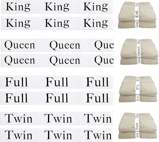 8Pcs Bed Sheet Organizer Bands, Sheet Organizers and Storage Label Bands, Sheet Label Set Elastic Sheet Storage Linen Closet for Bedding Sheet Keeper Bedding Bands(Mix 8Pcs)