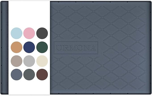 URMONA 34" x 22" Waterproof Silicone Mat in Multiple Sizes & Colors, Under Sink Mat for Kitchen & Bathroom, Pet Food Pad for Dogs & Cats, Kitchen Cabinet Liner, Multi-Purpose for Storage(Dark Grey)