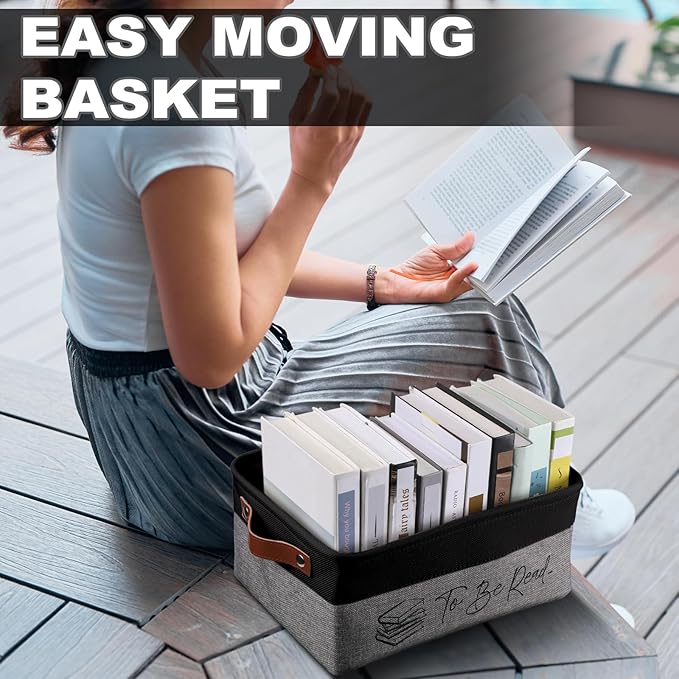 Marsui Book Lover Gifts TBR Book Storage Basket to Be Read List Storage Bin Bookish Accessories Bookworm Gift for Club Members Student Teacher Reading Accessories