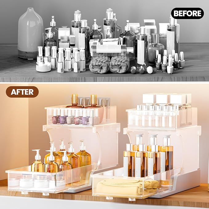 Dayacoco 2 Tier Bathroom Organizers and Storage, Bathroom Counter Organizer, Under Sink Organizer Bathroom, Bathroom Under Sink Organizer, Bathroom Vanity Organizer, New for 2026, 1 Pack