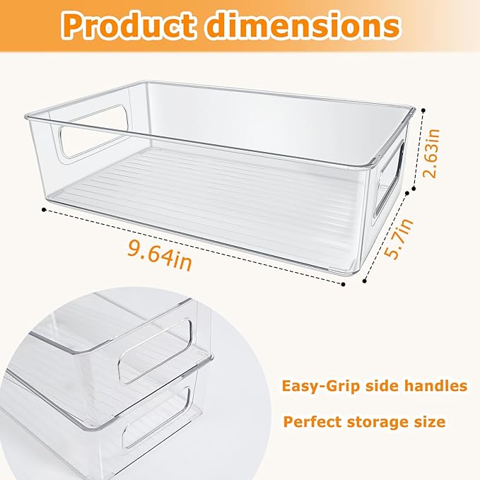 2Pack Clear Baby Bottle Organizer Portable Baby Bottle Storage Container for Cabinet,Drawer，Counter,Kitchen,Refrigerator-Portable Nursery Storage Plastic Baby Organizer