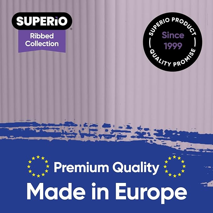 Superio Ribbed Collection - Decorative Plastic Basket Open Home Storage Bins Organizer, Large Lilac Purple (6 Pack) Container Boxes for Organizing Closet Storage Bins for Shelves 15 Liter/16 Quart