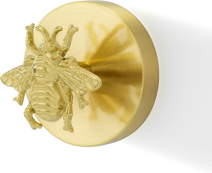 Brass Bird Coat Rack Robe Wall Hooks Hat Dragonfly Hanger for Bedroom Kitchen Various Shapes Animal Wall Hooks (1, Bee)