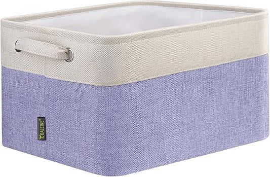 BALEINE 1 Pack Fabric Closet Storage Bins for Shelves, Linen Closet Organizers and Storage, Decorative Baskets for Organizing, Shelf, Clothes, Home, Office (Lavender, 12"x8"x8")